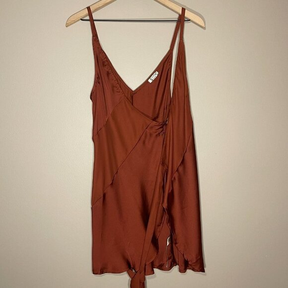 Women's S Intimately FP Like Me Or Love Me Slip Silky DeepV Neck Side Tie Close - Picture 5 of 9